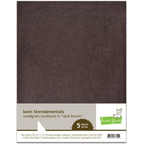 Lawn Fawn - Woodgrain Cardstock - Dark Brown