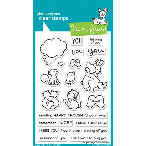 Lawn Fawn - Stamps - Happy Hugs - Yellowed