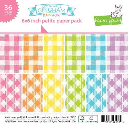 Lawn Fawn - Paper - Gotta Have Gingham Rainbow - Petite Paper Pack