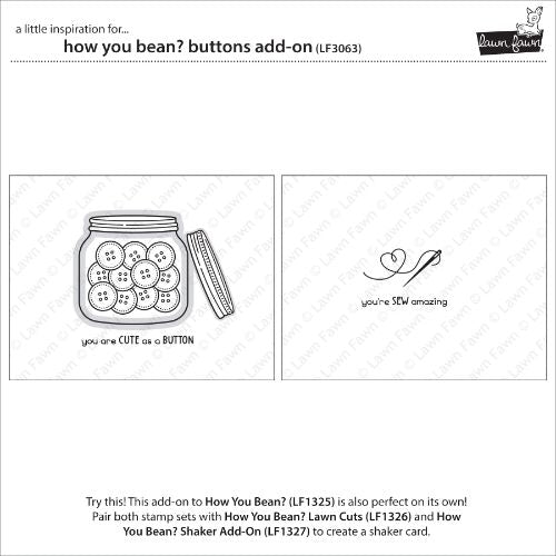 Lawn Fawn - Stamps - How You Bean? Buttons Add-On