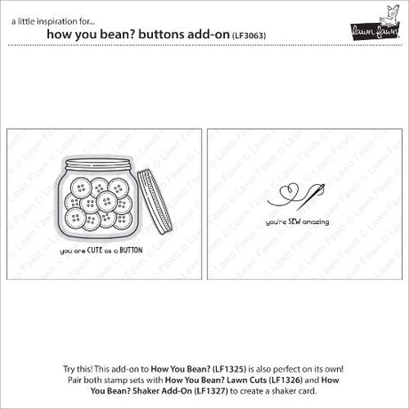Lawn Fawn - Stamps - How You Bean? Buttons Add-On