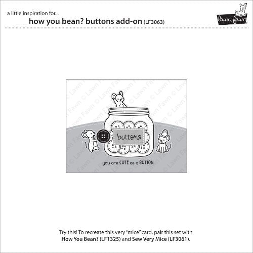 Lawn Fawn - Stamps - How You Bean? Buttons Add-On