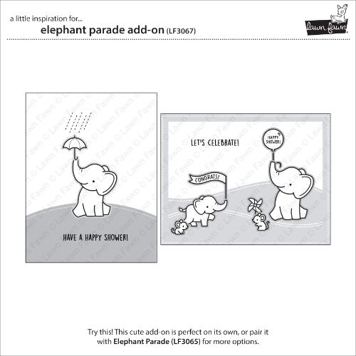 Lawn Fawn - Stamps - Elephant Parade Add-On