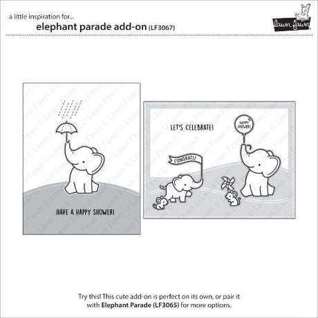 Lawn Fawn - Stamps - Elephant Parade Add-On
