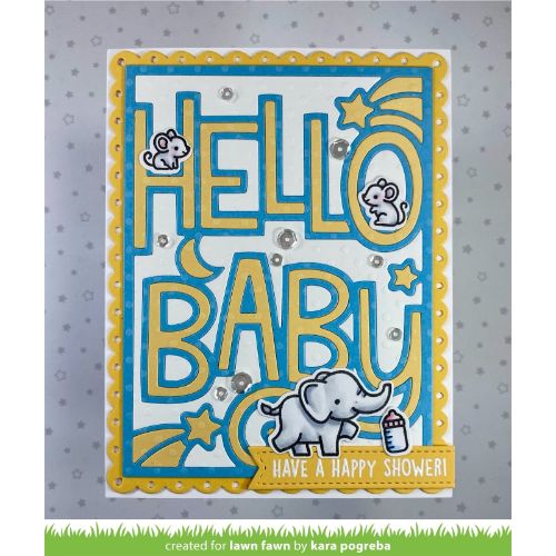 Lawn Fawn - Lawn Cuts - Giant Outlined Hello Baby Die