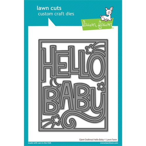 Lawn Fawn - Lawn Cuts - Giant Outlined Hello Baby Die