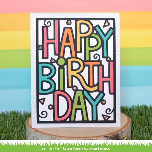 Lawn Fawn - Lawn Cuts - Giant Outlined Happy Birthday: Portrait Die