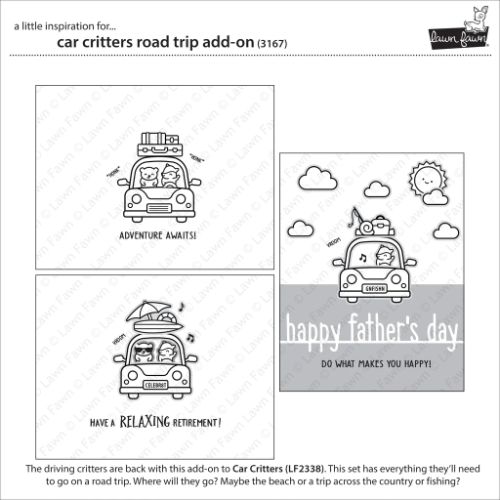 Lawn Fawn - Stamps - Car Critters Road Trip Add-On
