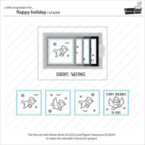 Lawn Fawn - Stamps - Flappy Holiday