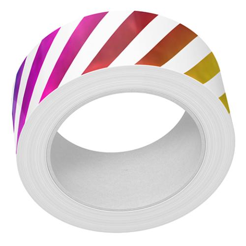 Lawn Fawn - Washi Tape - Diagonal Rainbow Stripes Folied Washi Tape