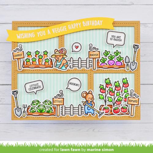 Lawn Fawn - Stamps - Veggie Happy Add-On