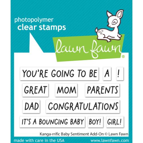 Lawn Fawn - Stamps - Kanga-rrific Baby Sentiment Add-On
