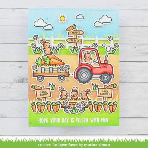 Lawn Fawn - Stamps - Hay There, Hayrides! Bunny Add-On