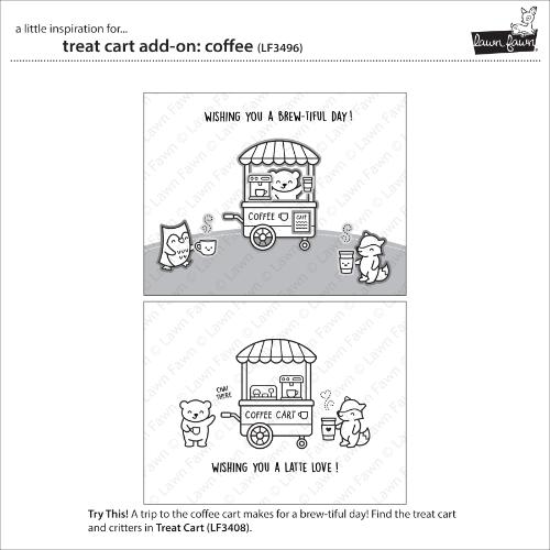 Lawn Fawn - Stamps - Treat Cart Add-On: Coffee
