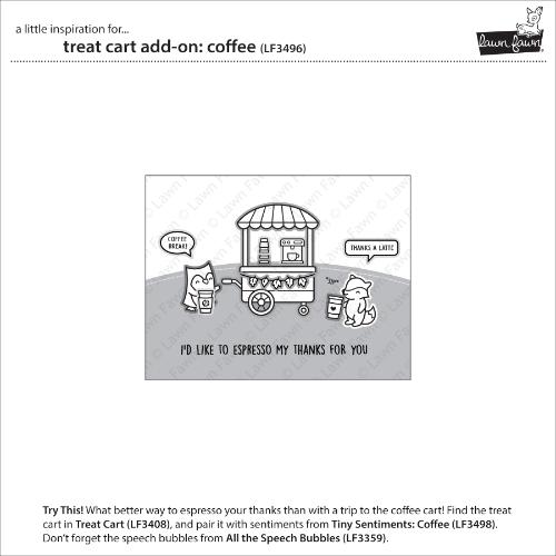 Lawn Fawn - Stamps - Treat Cart Add-On: Coffee