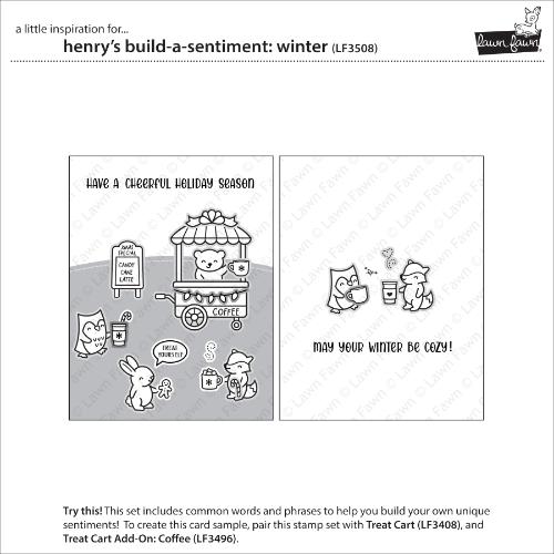 Lawn Fawn - Stamps - Henry s Build-A-Sentiment: Winter