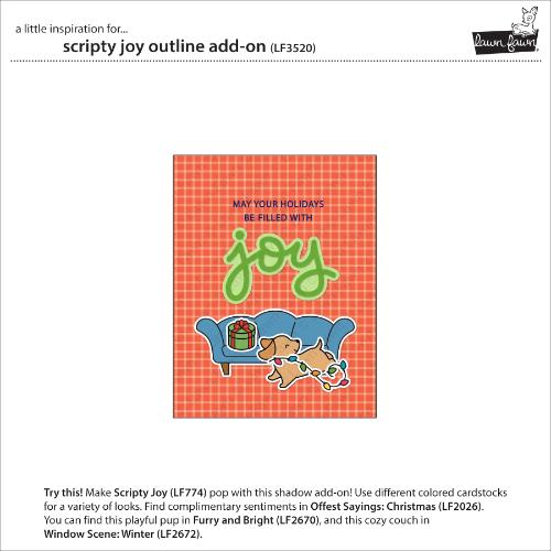 Lawn Fawn - Lawn Cuts - Scripty Joy Outline Add-On Die