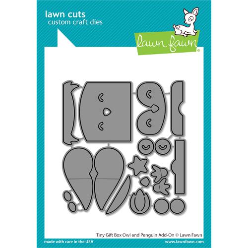 Lawn Fawn - Lawn Cuts - Tiny Gift Box Owl and Penguin Add-On Dies