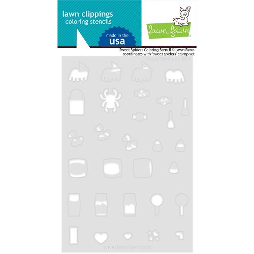 Lawn Fawn - Lawn Clippings - Sweet Spiders Coloring Stencil