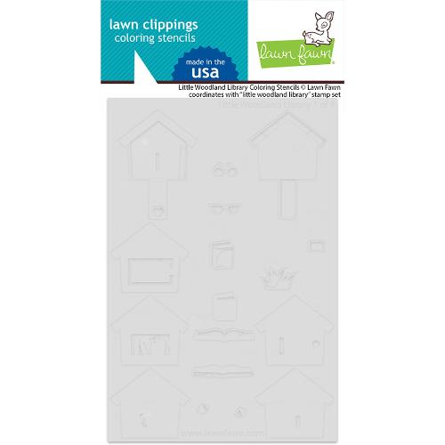 Lawn Fawn - Lawn Clippings - Little Woodland Library Coloring Stencils