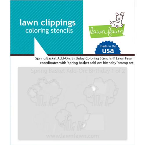 Lawn Fawn - Lawn Clippings - Spring Basket Add-On: Birthday Coloring Stencils