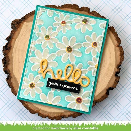 Lawn Fawn - Lawn Clippings - Daisy Bloom Background Stencils