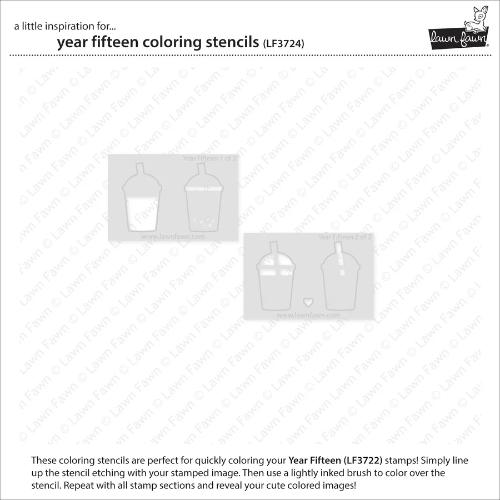 Lawn Fawn - Lawn Clippings - Year Fifteen Coloring Stencils