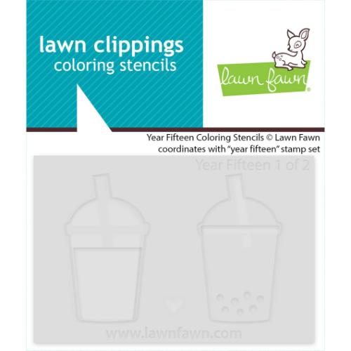 Lawn Fawn - Lawn Clippings - Year Fifteen Coloring Stencils