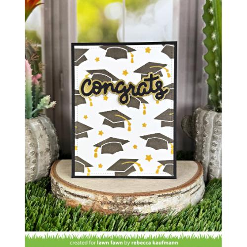 Lawn Fawn - Lawn Cuts - Scripty Congrats Outline Add-On Die