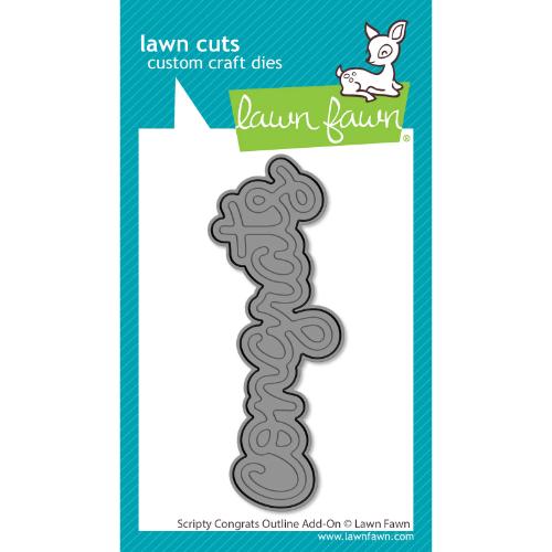 Lawn Fawn - Lawn Cuts - Scripty Congrats Outline Add-On Die
