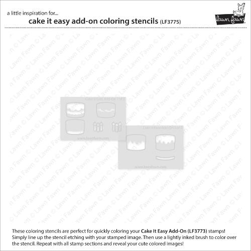 Lawn Fawn - Lawn Clippings - Cake It Easy Add-On Coloring Stencils