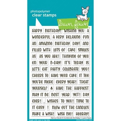Lawn Fawn - Stamps - Henry's Build-A-Sentiment: Birthday