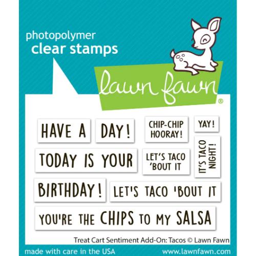 Lawn Fawn - Stamps - Treat Cart Sentiment Add-On: Tacos