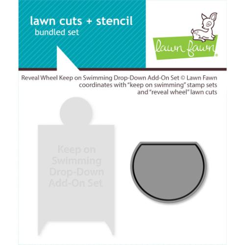 Lawn Fawn - Lawn Cuts - Reveal Wheel Keep on Swimming Drop-Down Add-On Set