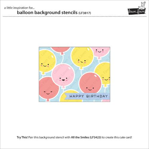 Lawn Fawn - Lawn Clippings - Balloon Background Stencils