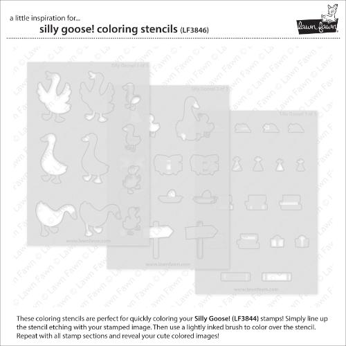 Lawn Fawn - Lawn Clippings - Silly Goose! Coloring Stencils
