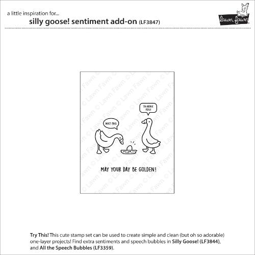 Lawn Fawn - Stamps - Silly Goose! Sentiment Add-On