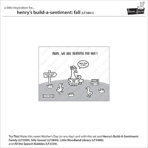 Lawn Fawn - Stamps - Henry's Build-A-Sentiment: Fall