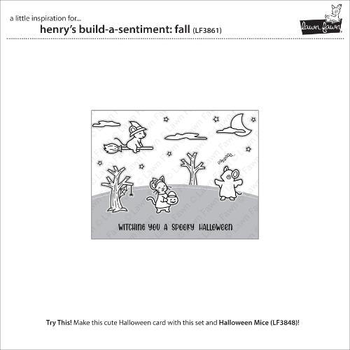 Lawn Fawn - Stamps - Henry's Build-A-Sentiment: Fall