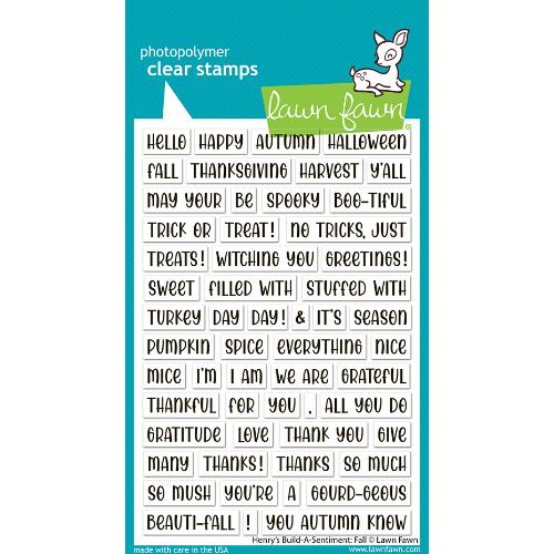 Lawn Fawn - Stamps - Henry's Build-A-Sentiment: Fall
