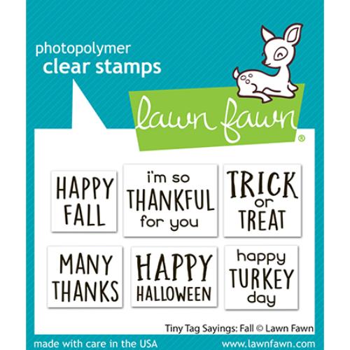 Lawn Fawn - Stamps - Tiny Tag Sayings: Fall