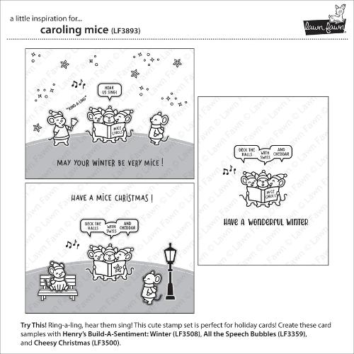 Lawn Fawn - Stamps - Caroling Mice