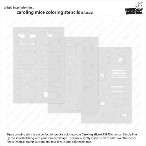 Lawn Fawn - Lawn Clippings - Caroling Mice Coloring Stencils
