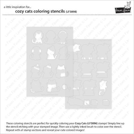 Lawn Fawn - Lawn Clippings - Cozy Cats Coloring Stencils