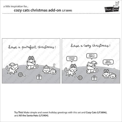 Lawn Fawn - Stamps - Cozy Cats Christmas Add-On