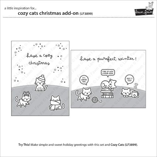 Lawn Fawn - Stamps - Cozy Cats Christmas Add-On