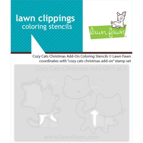 Lawn Fawn - Lawn Clippings - Cozy Cats Christmas Add-On Coloring Stencils