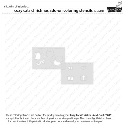 Lawn Fawn - Lawn Clippings - Cozy Cats Christmas Add-On Coloring Stencils