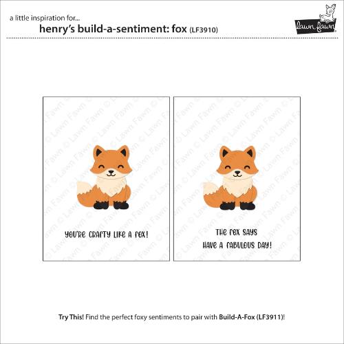 Lawn Fawn - Stamps - Henry's Build-A-Sentiment: Fox