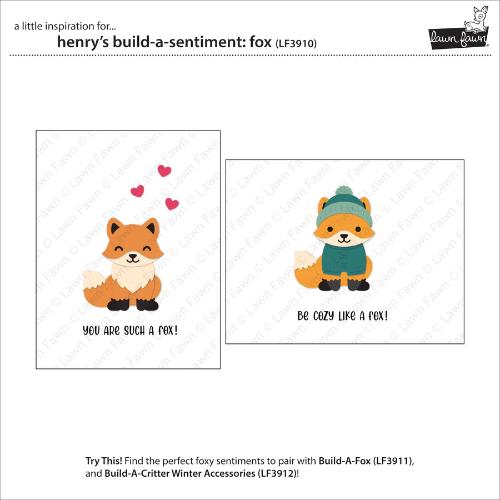Lawn Fawn - Stamps - Henry's Build-A-Sentiment: Fox